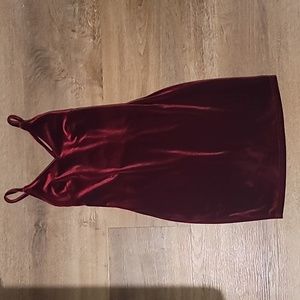 Red velvet v neck spaghetti strap bodycon midi dress